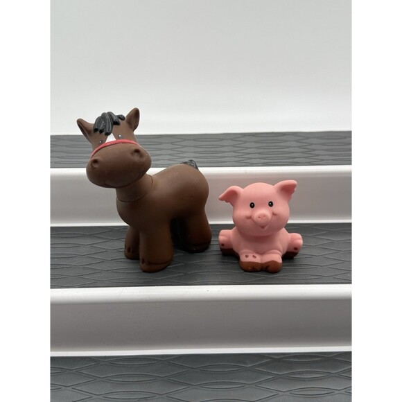 Fisher Price Little People Dark Brown Farm Horse Nativity Zoo Ark Stable Pig 97 - Picture 1 of 4